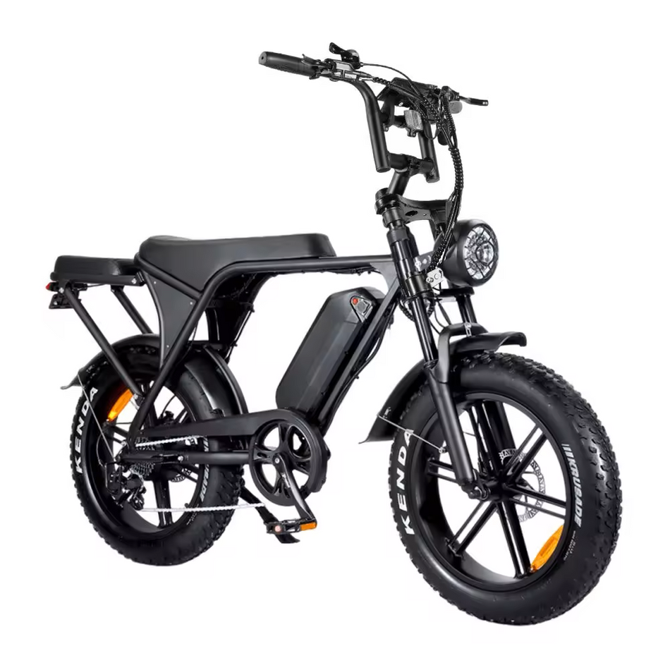 Double Dash V8 Electric Cargo Bike - Two-Seater Design with 20x4.0 Fat Tires and LED Headlight for Adventure Commuting