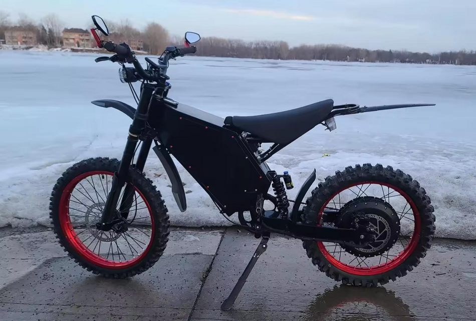 High-beam LED headlight illuminating dark roads