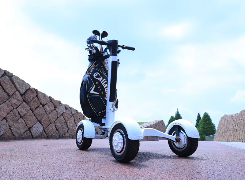 ergonomic handlebars with brake controls and tire tread detail