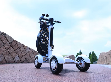 ergonomic handlebars with brake controls and tire tread detail