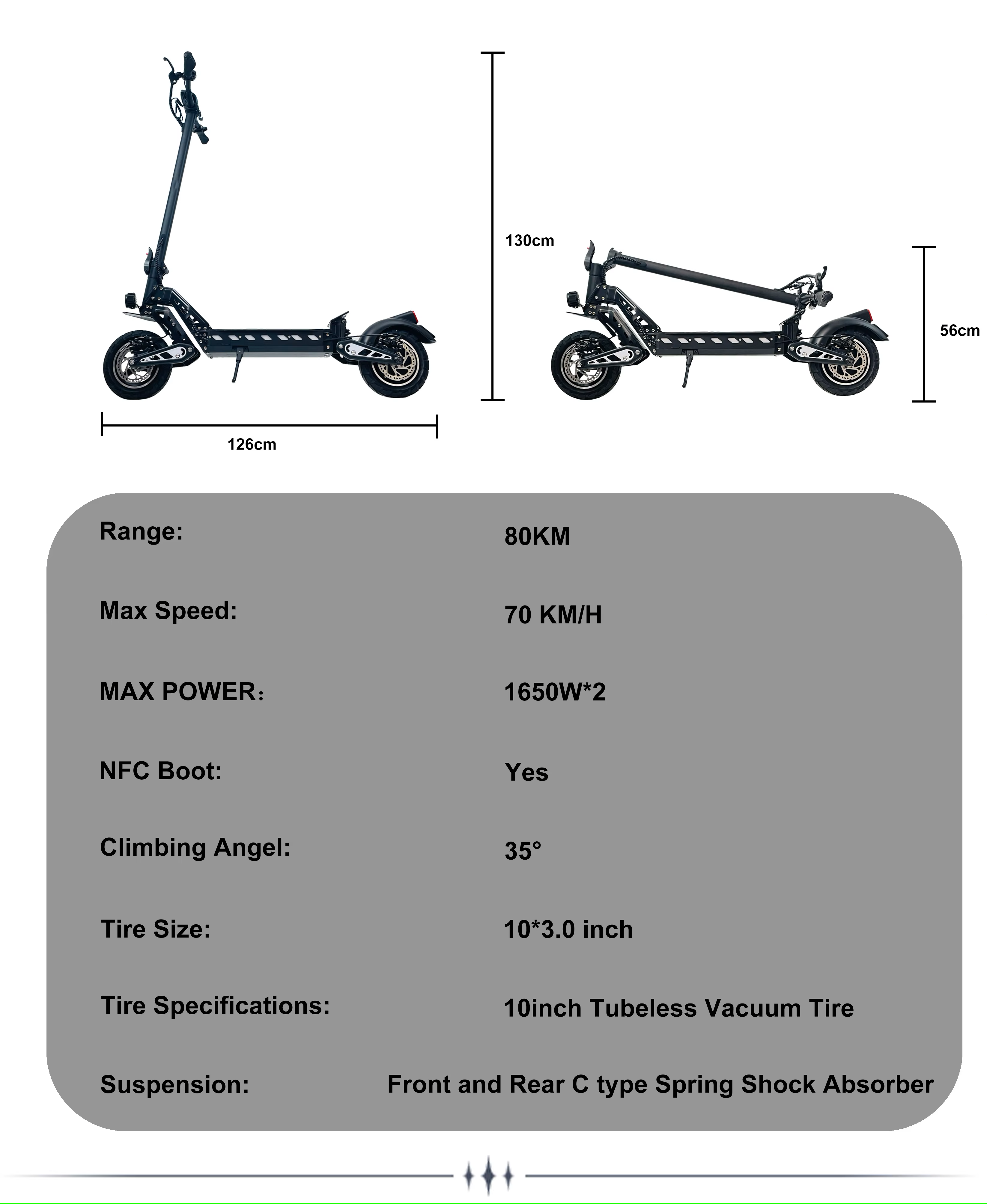 Folded DriveTron DT10 compact enough for car trunk storage