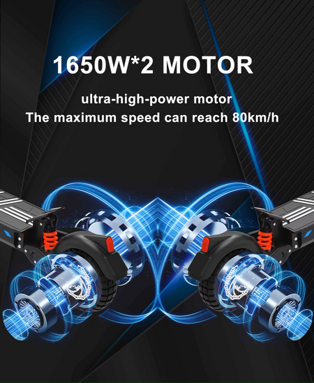 DT10's combined 3300W dual motors and aluminum alloy frame
