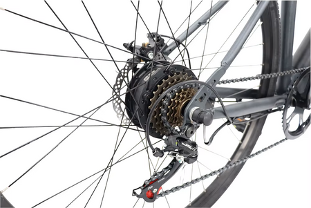 High-speed 250W rear hub motor and 36V 13Ah lithium battery for 60km pedal-assisted range