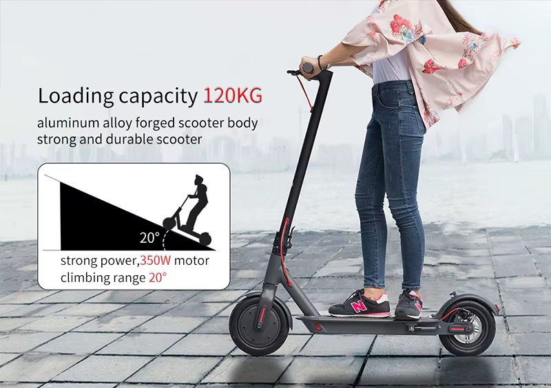 Rider gliding on electric scooter through city streets with cruise control and intuitive handlebar controls