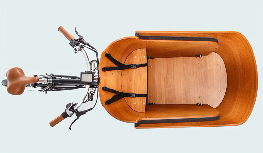 Measuring tape showing 1130mm length of tilt-stable trike cargo area