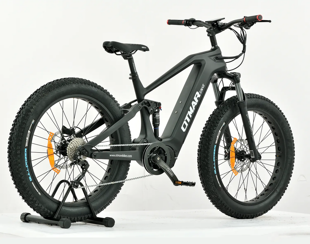 Mid-Drive Motor and 9-Speed Shimano Drivetrain on High-Torque Electric Mountain Bike for Steep Climbs