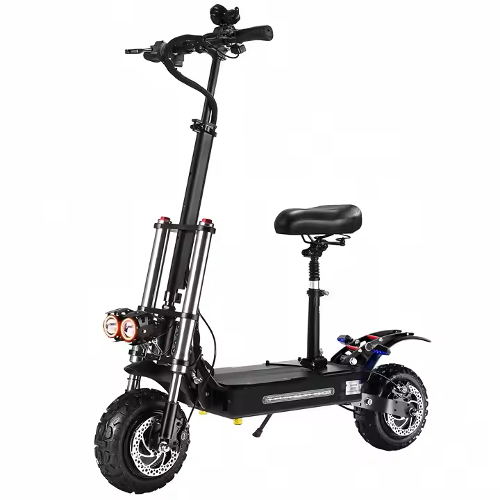 aggressive design, dual LED headlights, and wide off-road tires built for uneven terrain