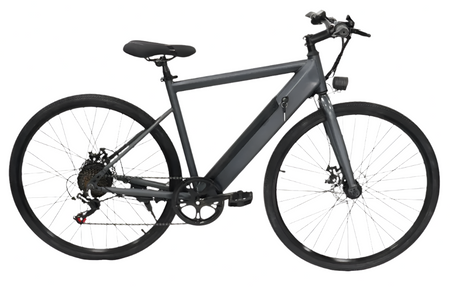 Modern electric commuter bike with 250W rear motor and 700c tires for city riding