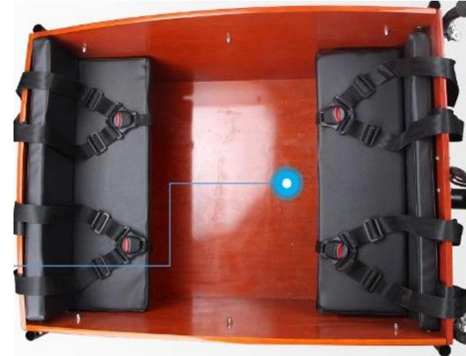 Spacious cargo box with optional kid-friendly cushions for family outings