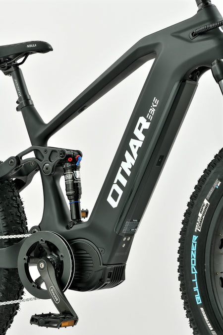 DNM Rear Suspension and Reinforced Alloy Frame on High-Performance Electric Mountain Bike