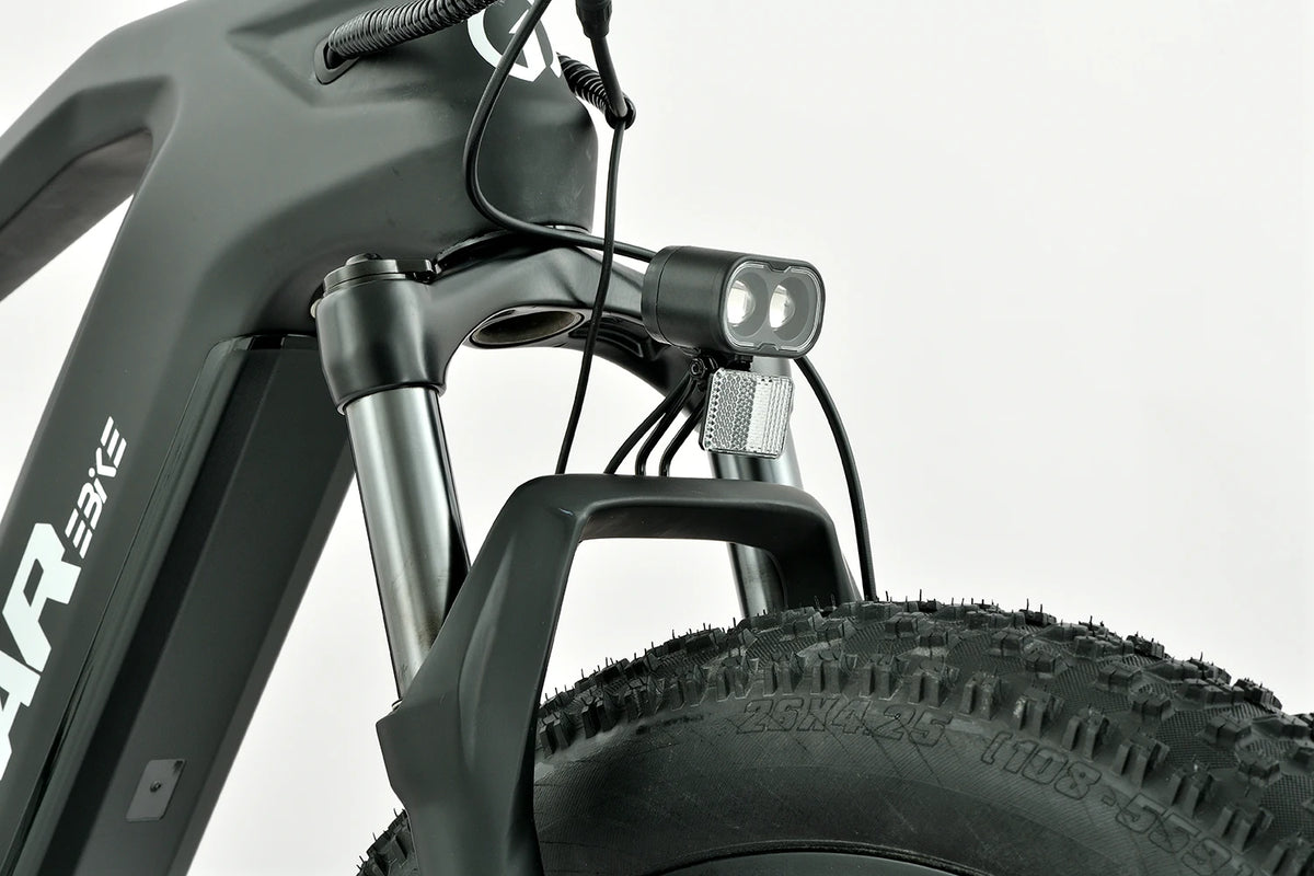 Hydraulic Front Fork Suspension on Durable Electric Mountain Bike for Smooth Trail Riding