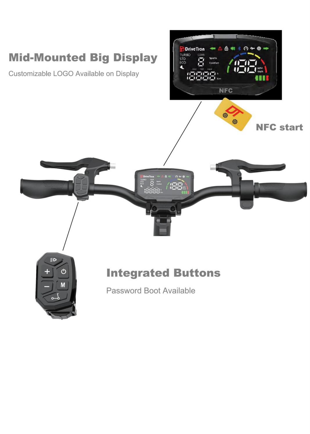 DT10's sleek black unisex design with ergonomic handlebars