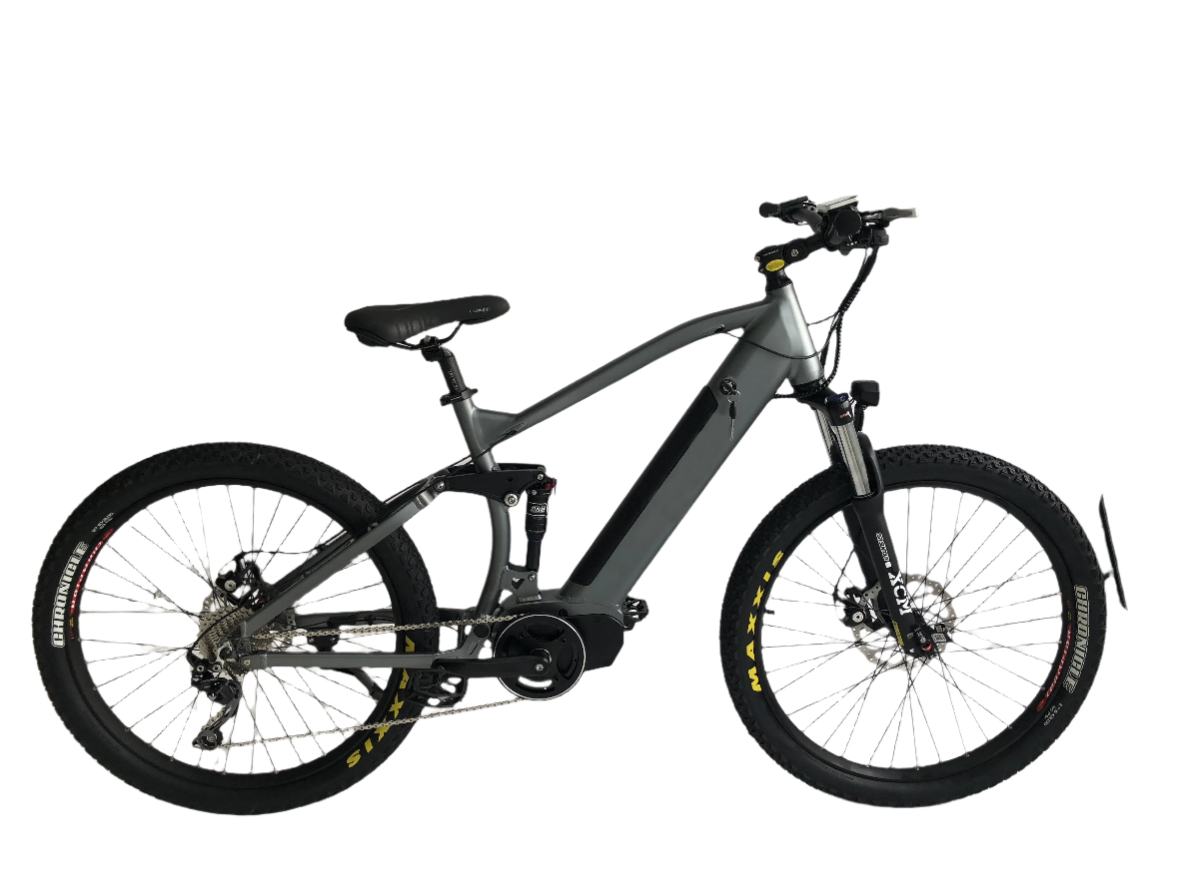 27.5-inch Maxxis tires on alloy rims for electric mountain bike with 120kg load capacity